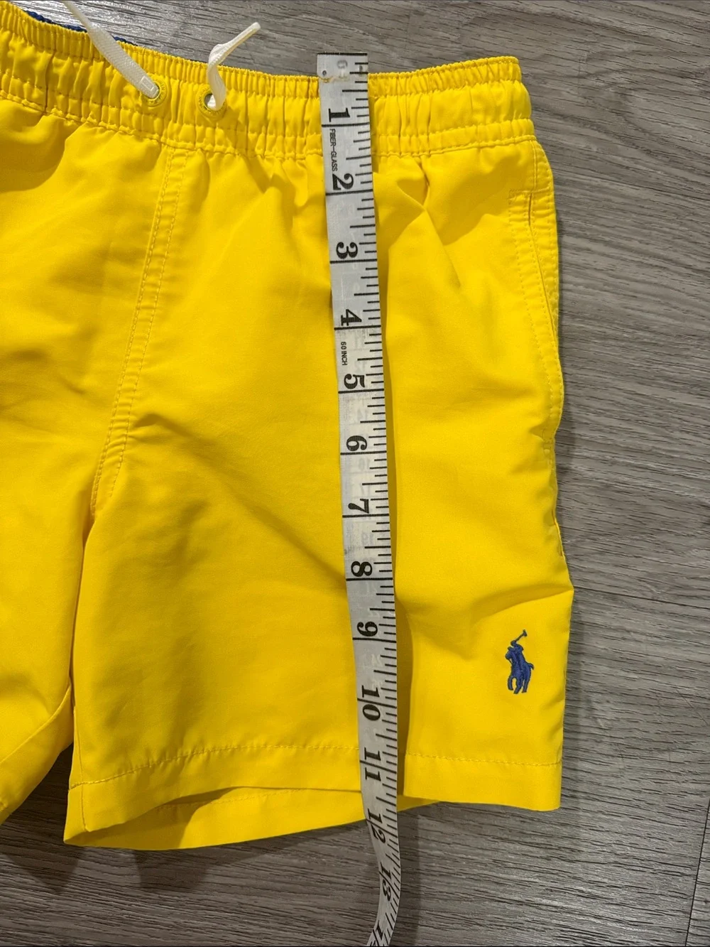 Polo by Ralph Lauren Yellow Kids Swim Trunks with Navy Pony